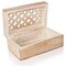 Decorative Storage Box with Hinged Lid - Whitewash, Medium | 7.5” x 4.5” x 3” | Rustic Trellis Design | Mango Wood Crafted | Ideal for Keepsakes, Trinkets, Jewelry and Other Stash